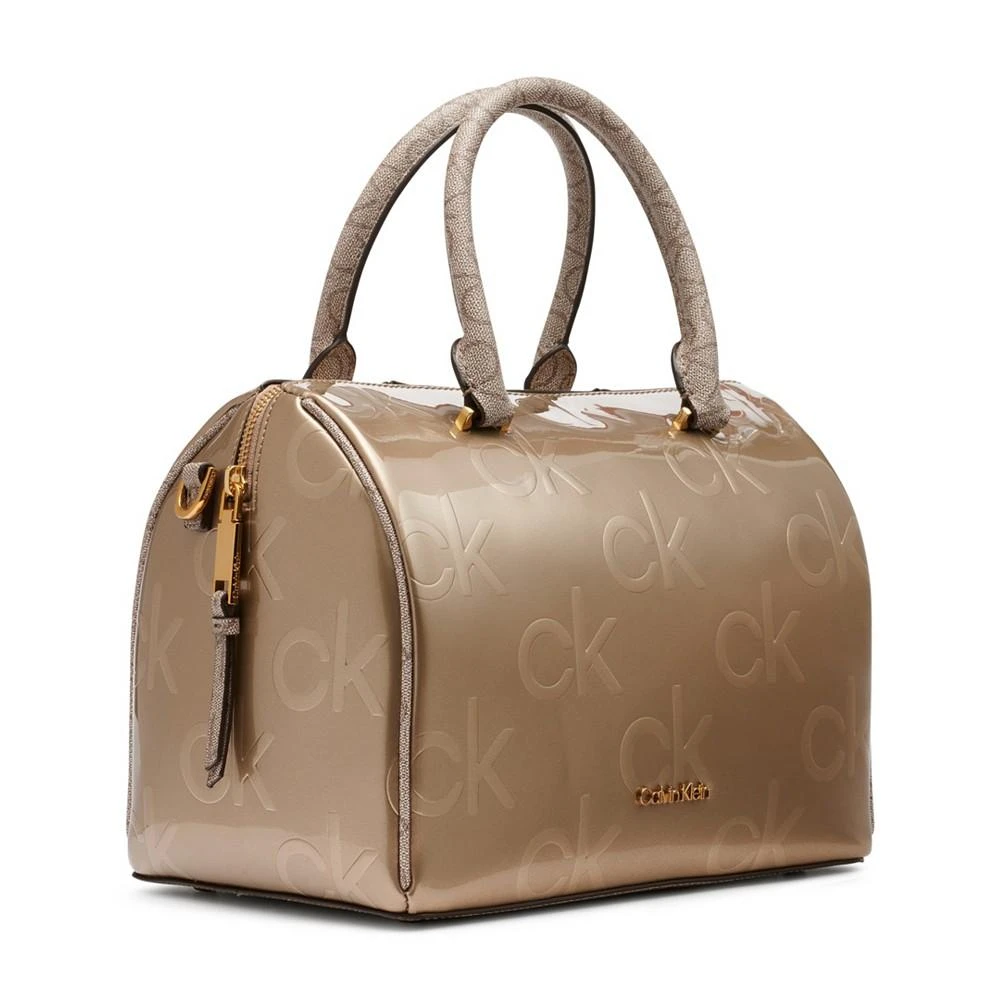 商品Calvin Klein|Ashley Embossed Signature Top Zipper Satchel,价格¥663,第4张图片详细描述
