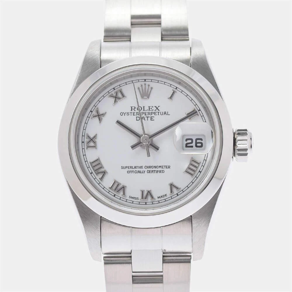 商品[二手商品] Rolex|Rolex White Stainless Steel Oyster Perpetual Date 79160 Automatic Women's Wristwatch 26 mm,价格¥26994,第1张图片