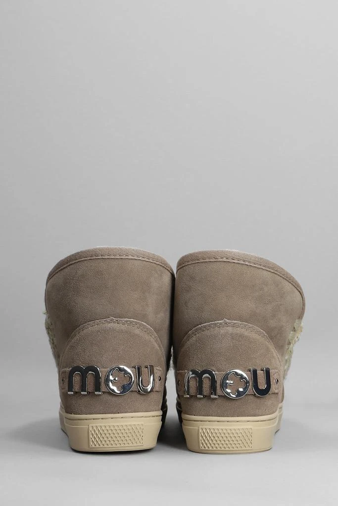 商品Mou|Mou Eskimo Sneaker Low Heels Ankle Boots In Taupe Suede,价格¥1810,第4张图片详细描述