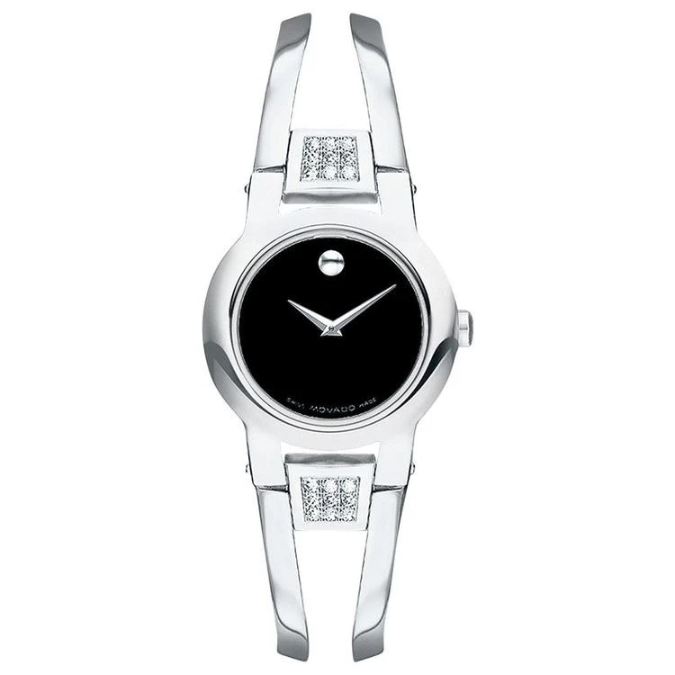 商品Movado|Swiss Amorosa 女士钻石不锈钢手镯腕表 24mm,价格¥5524,第1张图片