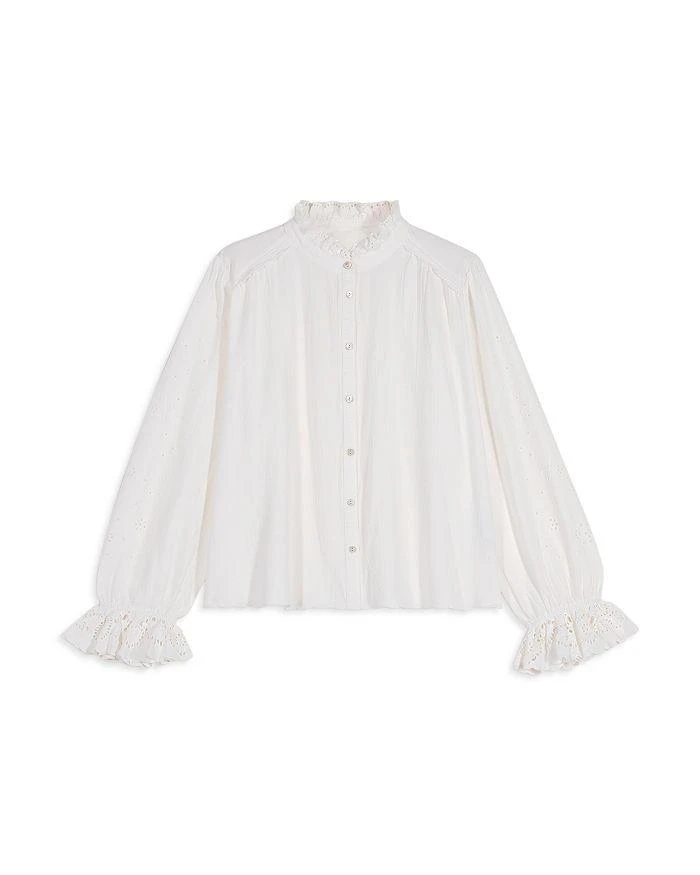 商品ba&sh|Feely Eyelet Ruffle Trim Shirt,价格¥853,第5张图片详细描述