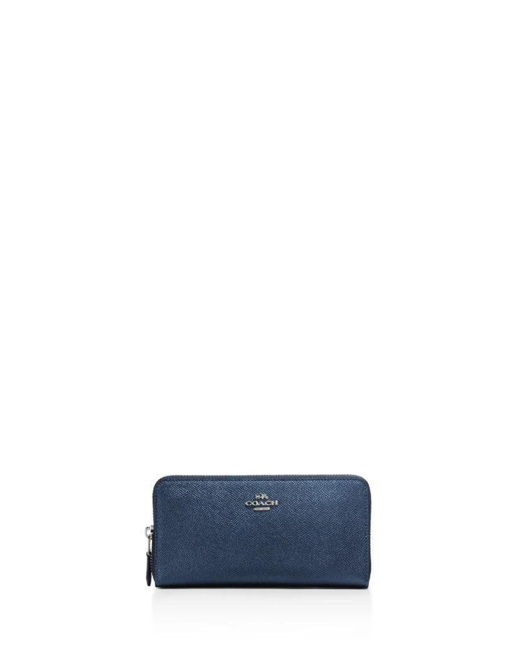 商品Coach|Accordion Zip Around Wallet in Metallic Leather,价格¥758,第1张图片