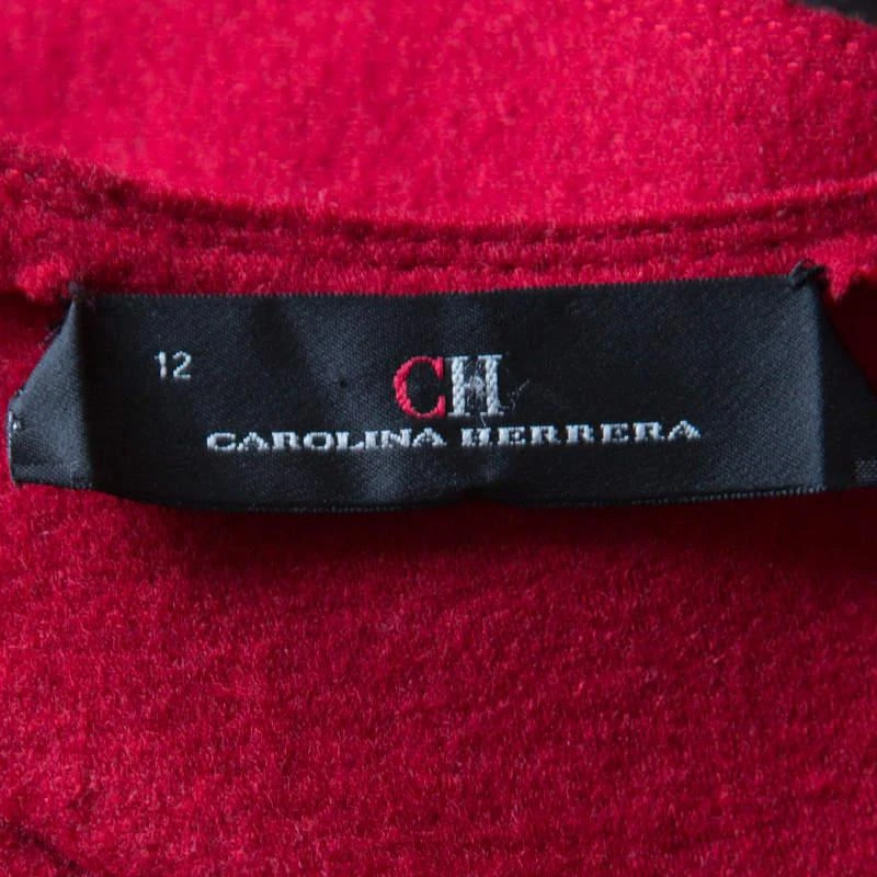 商品[二手商品] CH Carolina Herrera|CH Carolina Herrera Red Wool Half Peplum V-Neck Dress L,价格¥2671,第5张图片详细描述