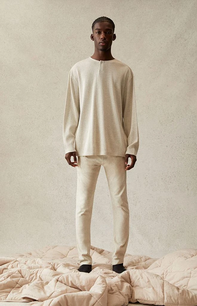 Essentials Oatmeal Thermal Long Sleeve Henley T-Shirt 商品