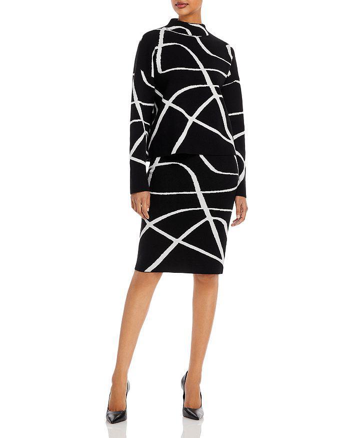 商品Tahari|Jacquard Paintstroke Patterned Sweater Skirt,价格¥502,第5张图片详细描述