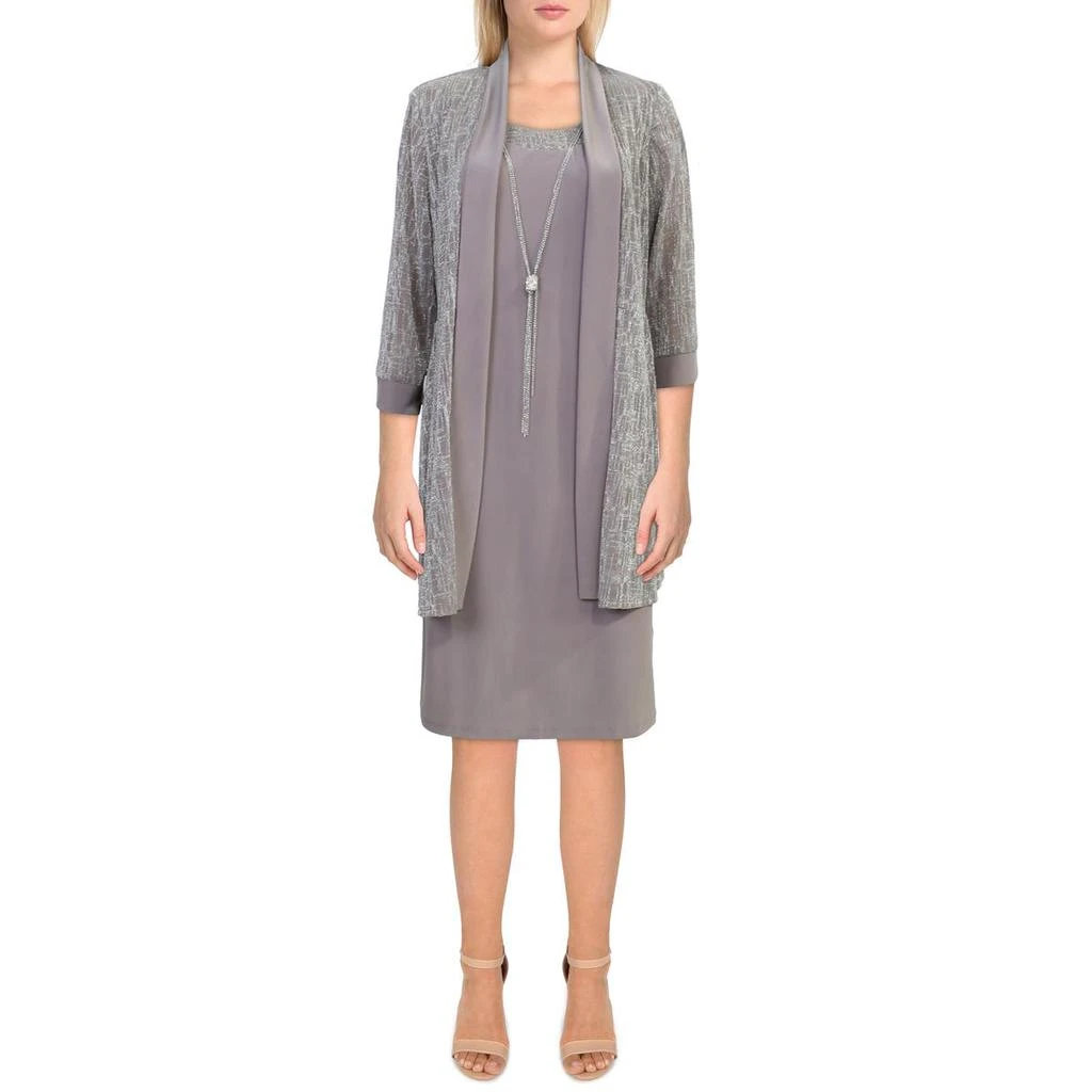 商品R&M Richards|R&M Richards Womens 2PC Metallic Shift Dress,价格¥175,第1张图片