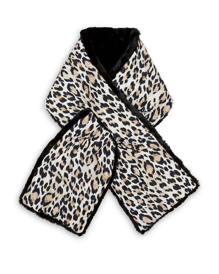 商品Echo Design|Leopard Print & Faux Fur Puffer Scarf,价格¥514,第3张图片详细描述