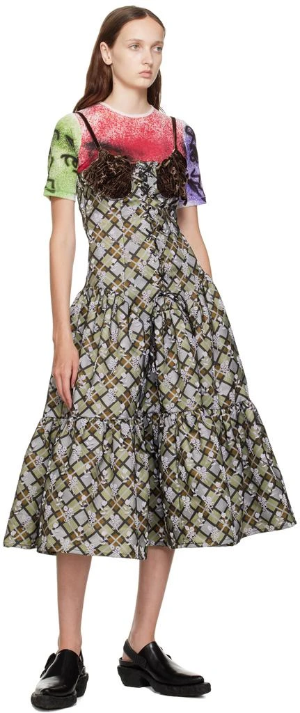 商品CHOPOVA LOWENA|Brown & Green Sabers Midi Dress,价格¥5393,第4张图片详细描述