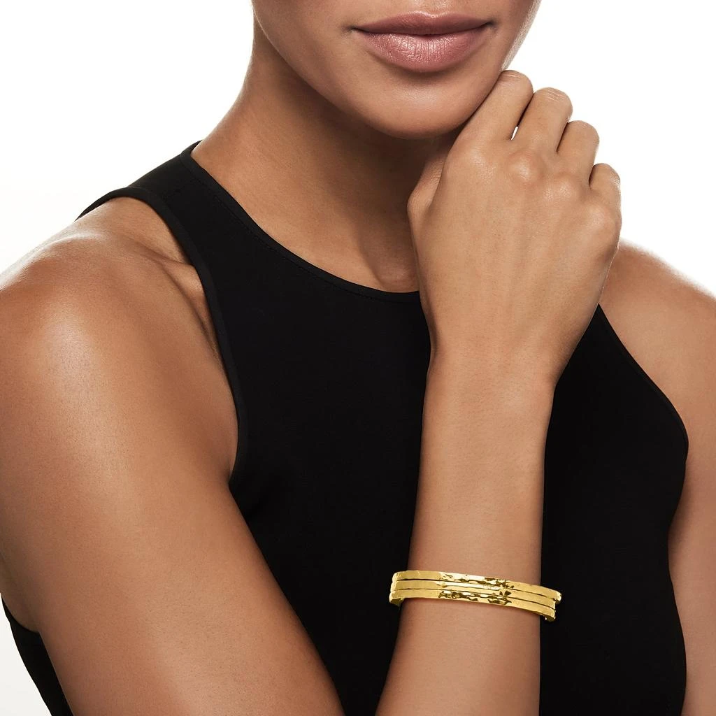 商品Ross-Simons|Ross-Simons Italian 24kt Gold Over Sterling Silver Jewelry Set: 3 Hammered Bangle Bracelets,价格¥1336,第2张图片详细描述