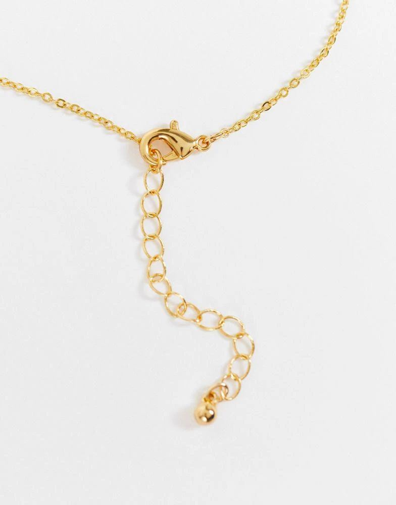 商品ASOS|ASOS DESIGN 14k gold plated necklace with zodiac aquarius pendant,价格¥49,第4张图片详细描述