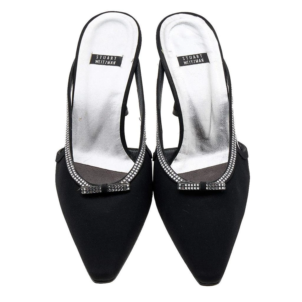 商品[二手商品] Stuart Weitzman|Stuart Weitzman Black Nylon Crystal Embellished Mules Size 40,价格¥1269,第3张图片详细描述