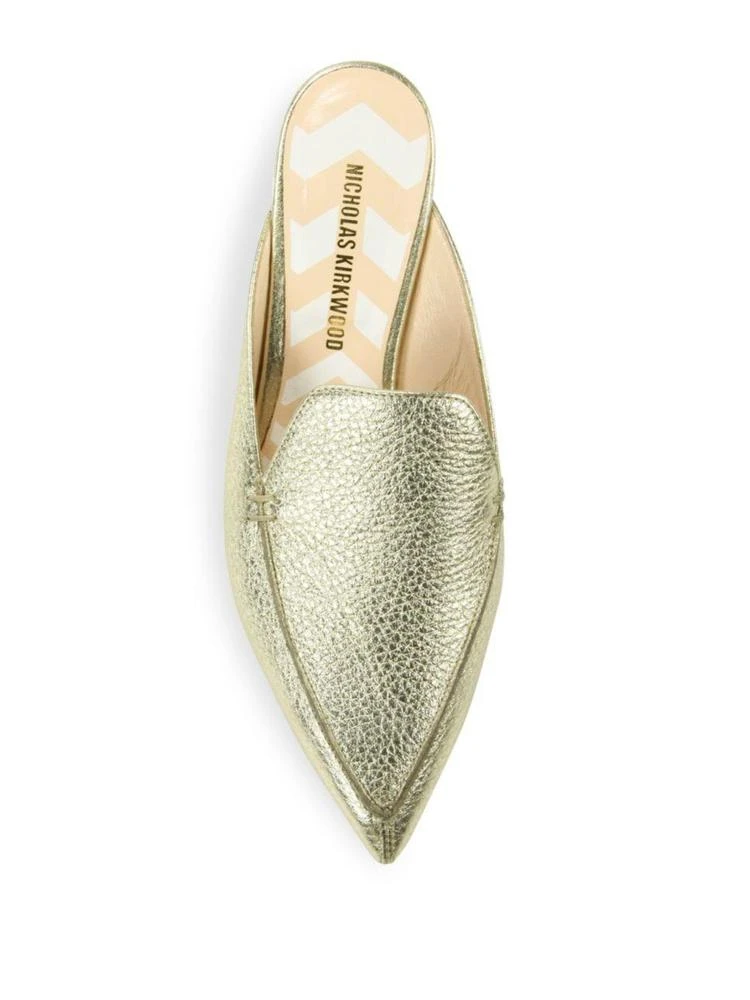 商品Nicholas Kirkwood|Beya Metallic Leather Flat Mules,价格¥2023,第4张图片详细描述