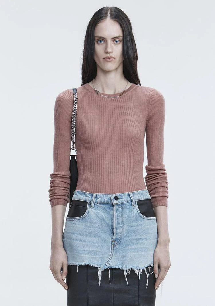 商品Alexander Wang|RIB LONG SLEEVE TOP,价格¥889,第3张图片详细描述