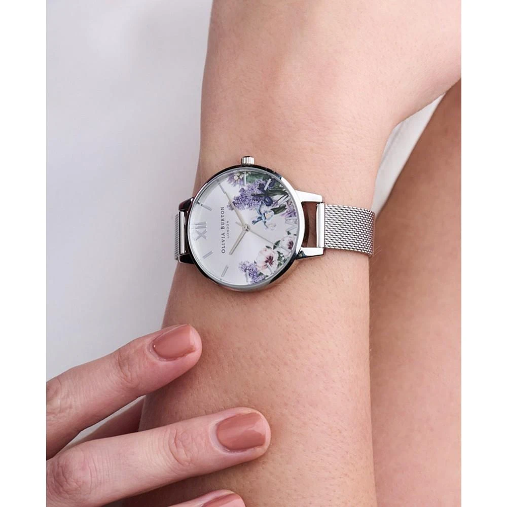 商品Olivia Burton|Women's Secret Garden Stainless Steel Mesh Bracelet Watch 34mm,价格¥899,第3张图片详细描述