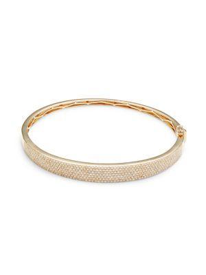 商品Effy|14K Yellow Gold & 1.86 TCW Diamond Bangle,价格¥29845,第1张图片