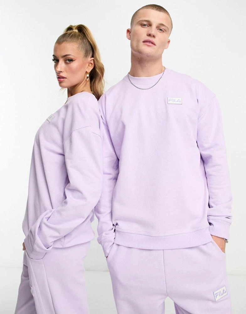 商品Fila|Fila unisex Trev sweatshirt with seam detail in lilac,价格¥348,第1张图片