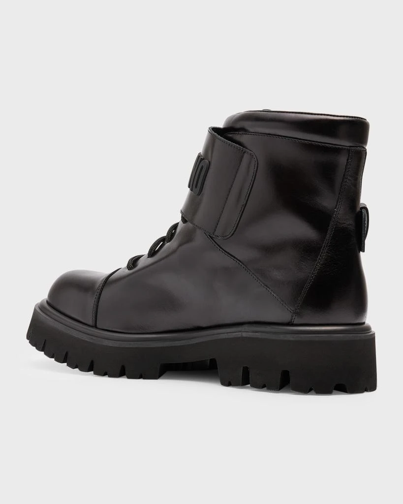 商品Moschino|Men's Leather Logo Combat Boots,价格¥7312,第4张图片详细描述