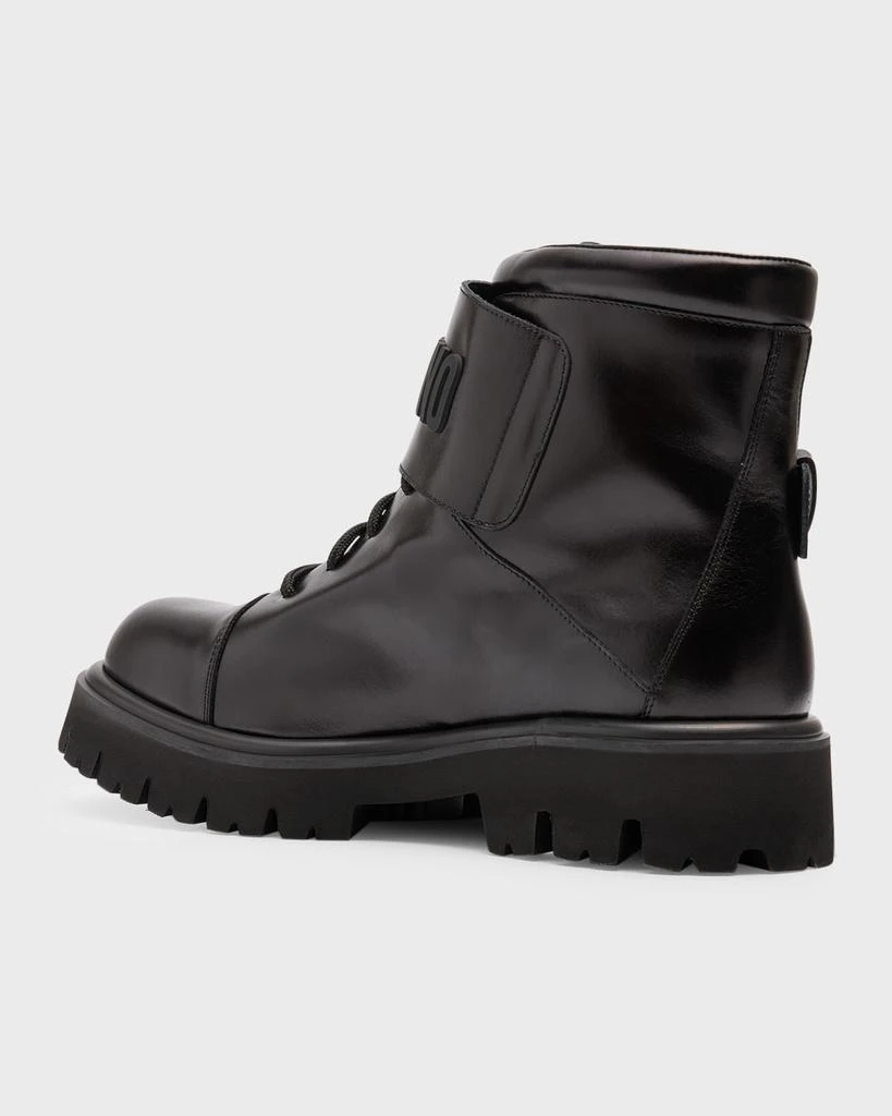 商品Moschino|Men's Leather Logo Combat Boots,价格¥5371,第4张图片详细描述