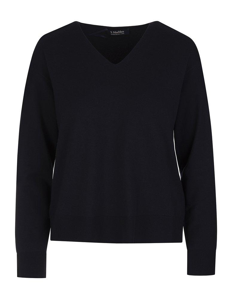 'S Max Mara V-Neck Long-Sleeved Sweater商品第1张图片规格展示