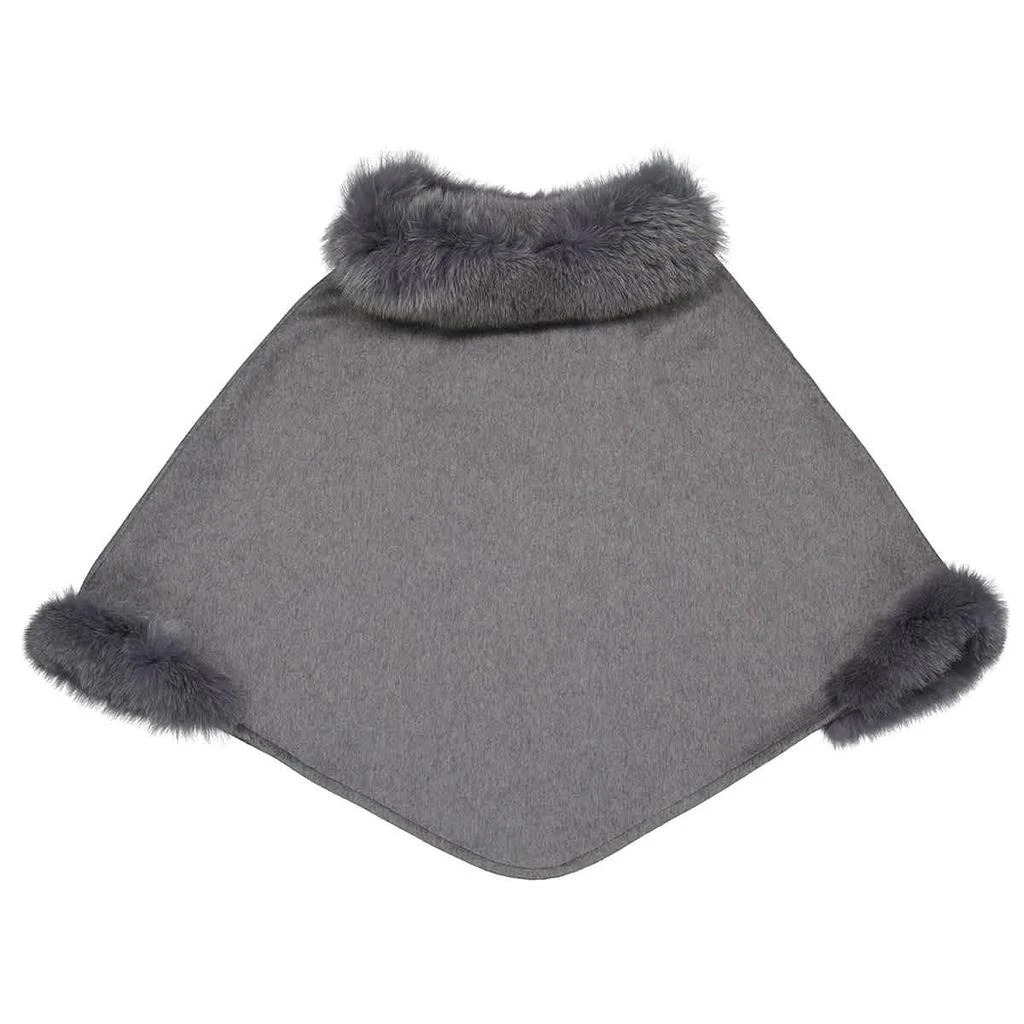 商品Max Mara|Max Mara Ladies Wskit1 Fox Fur Trim Cashmere Poncho In Medium Grey,价格¥5359,第1张图片