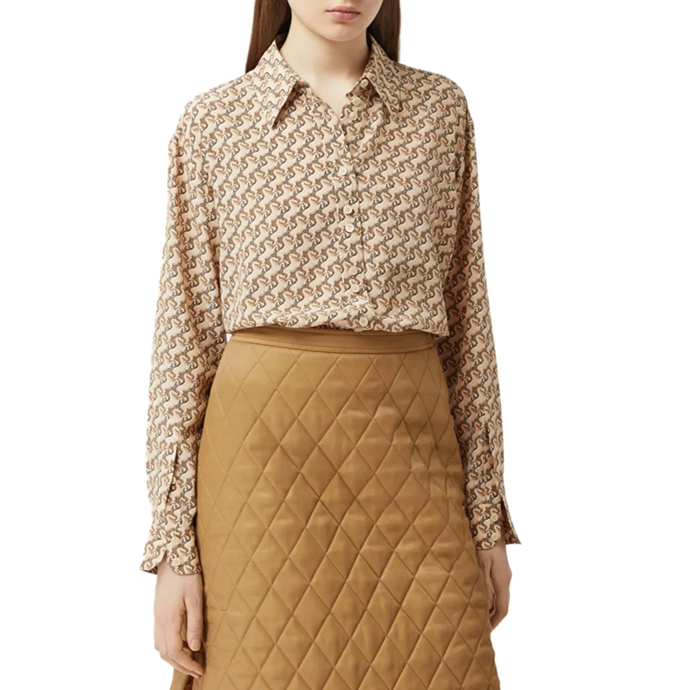 BURBERRY 博柏利 女士米色丝质衬衫 8032108 商品