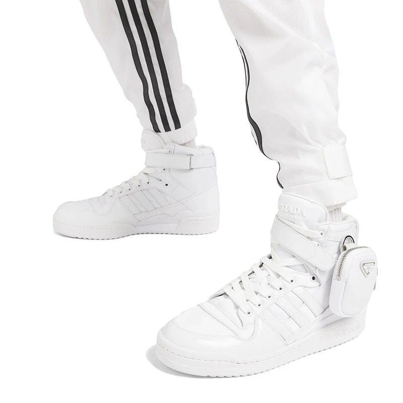 商品Prada|【预售3-7天】普拉达 22年早春新款 ADIDAS联名系列 男女同款白色哑光皮革和再生尼龙高帮运动鞋2TG193_3LJX_F01CD,价格¥7382,第5张图片详细描述
