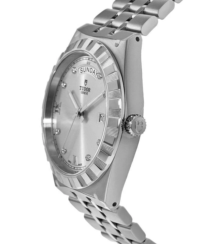 商品Tudor|Tudor Royal Silver Diamond Dial Steel Automatic Unisex Watch M28600-0002,价格¥23933,第4张图片详细描述