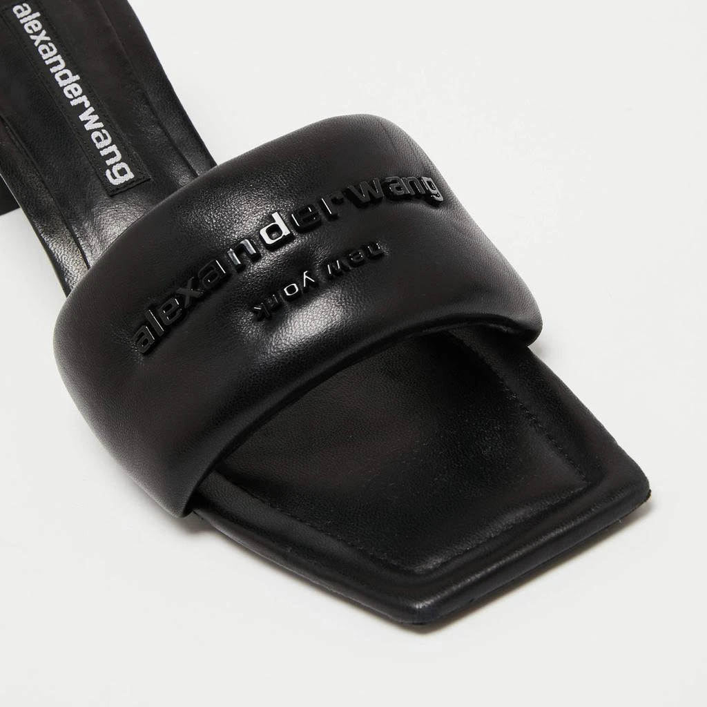 Alexander Wang Black Leather Anya Logo Slide Sandals Size 39.5 商品
