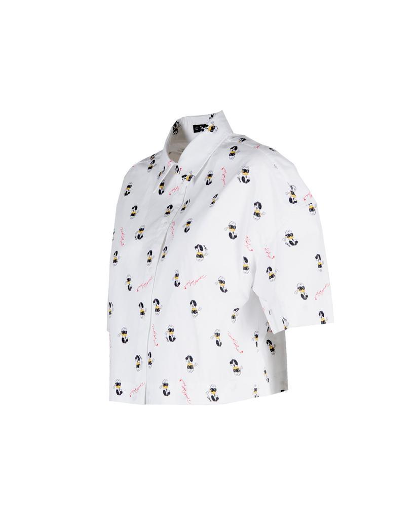 商品Karl Lagerfeld Paris|Karl Lagerfeld Logo Printed Cropped Shirt,价格¥1196,第3张图片详细描述