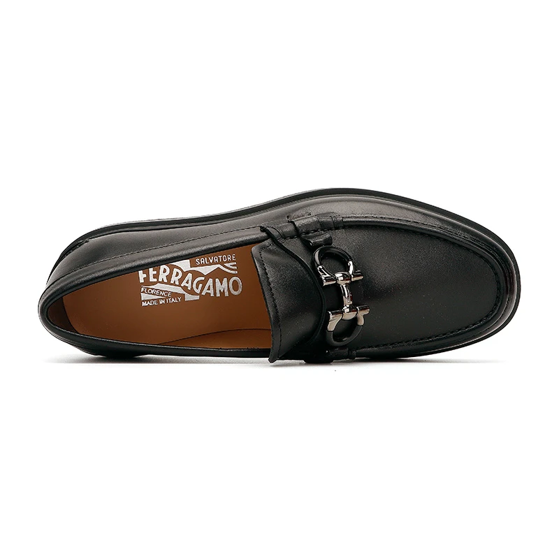 菲拉格慕(Salvatore Ferragamo) 奢侈品 男士GANCINI黑色休闲皮鞋乐福鞋02C499735190-9+ 商品