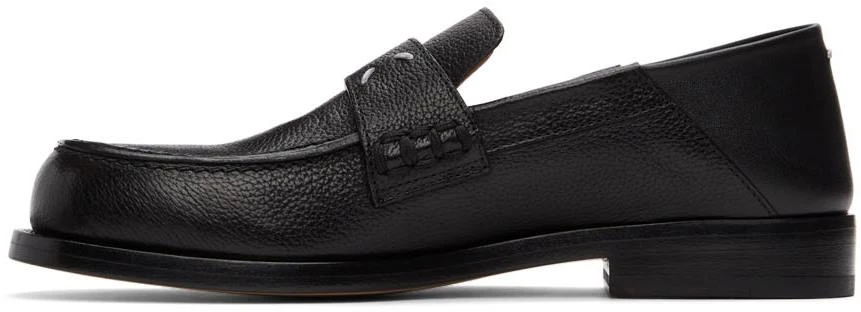 商品MAISON MARGIELA|Black Grained Stitch Camden Loafers,价格¥8010,第3张图片详细描述