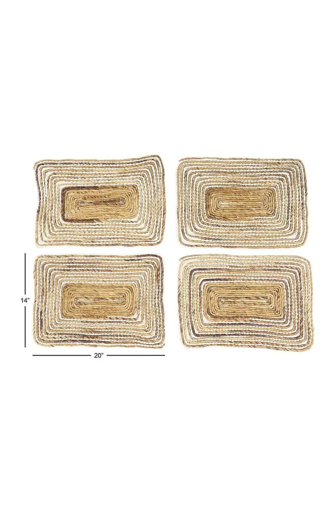 商品GINGER BIRCH STUDIO|Rectangular Striped Brown Banana Leaf Wicker Placemat - Set of 4,价格¥330,第4张图片详细描述