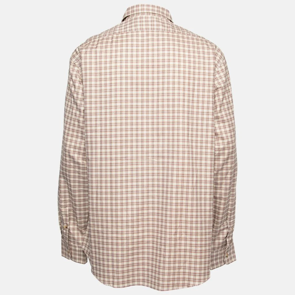 商品Ralph Lauren|Ralph Lauren Purple Label Brown Checkered Cotton Button Front Shirt XXL,价格¥808,第2张图片详细描述