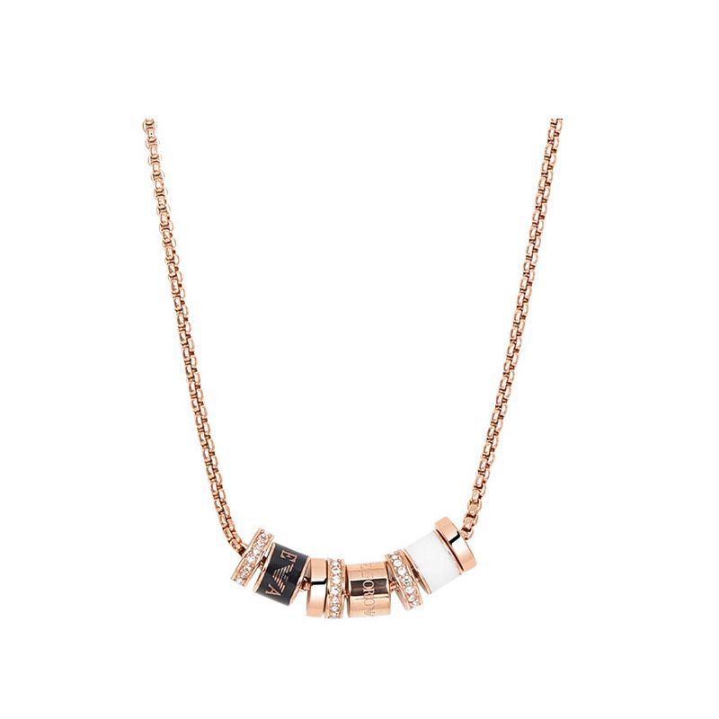 Emporio Armani | 【新客专享】EMPORIO ARMANI  阿玛尼 女士项链镶钻串珠项链女 潮流饰品锁骨链玫瑰金色 510.20元 商品图片