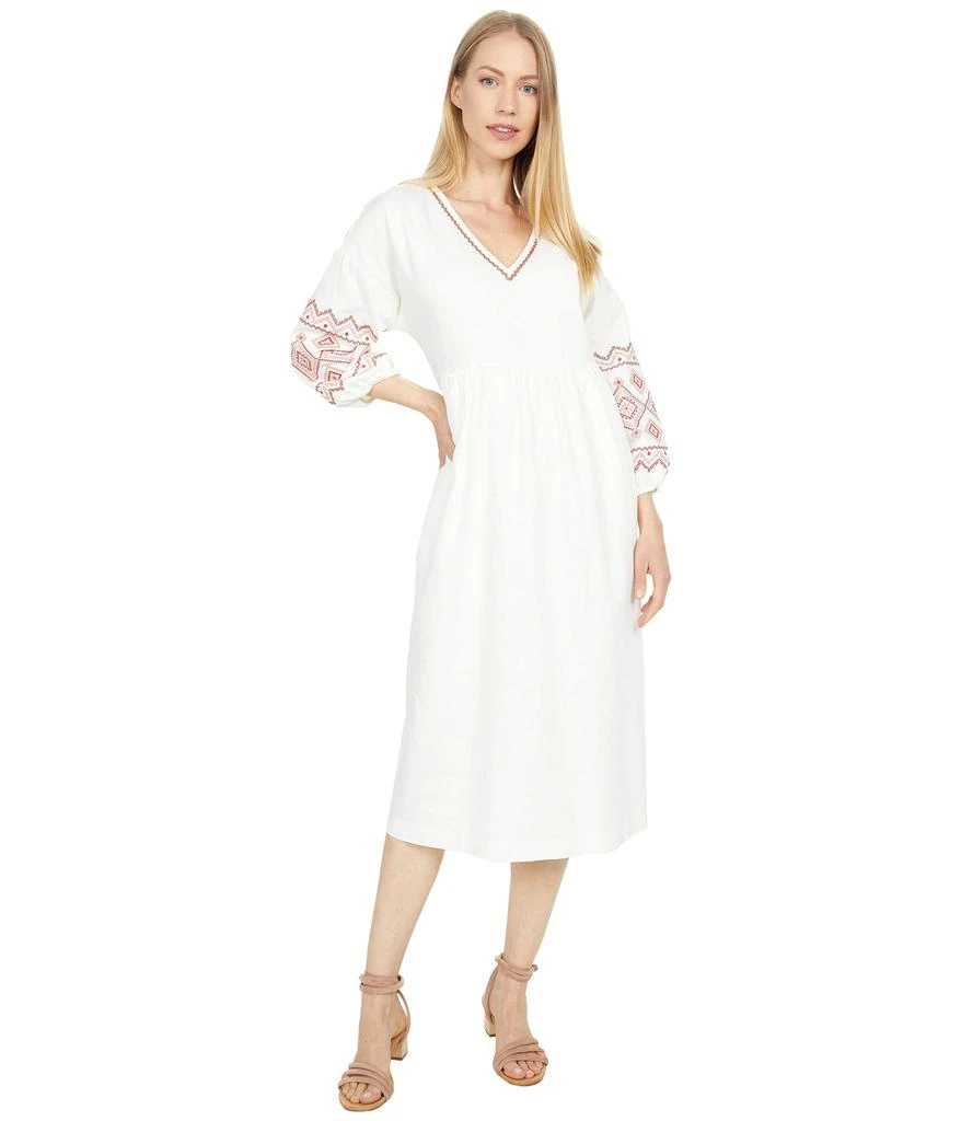 商品Madewell|Embroidered Sleeve Popover Midi Dress,价格¥1045,第1张图片