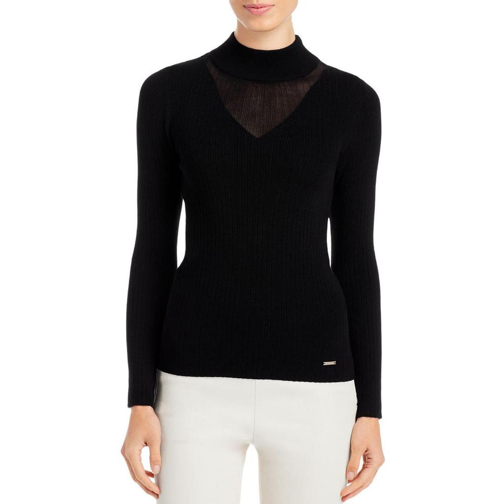 商品Tahari|T Tahari Womens Ribbed Knit Fitted Mock Turtleneck Sweater,价格¥209,第1张图片