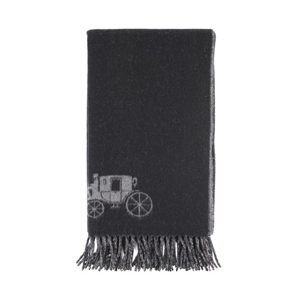 商品Coach|COACH 女士黑灰拼色logo围巾 F4622BKHG,价格¥603,第1张图片