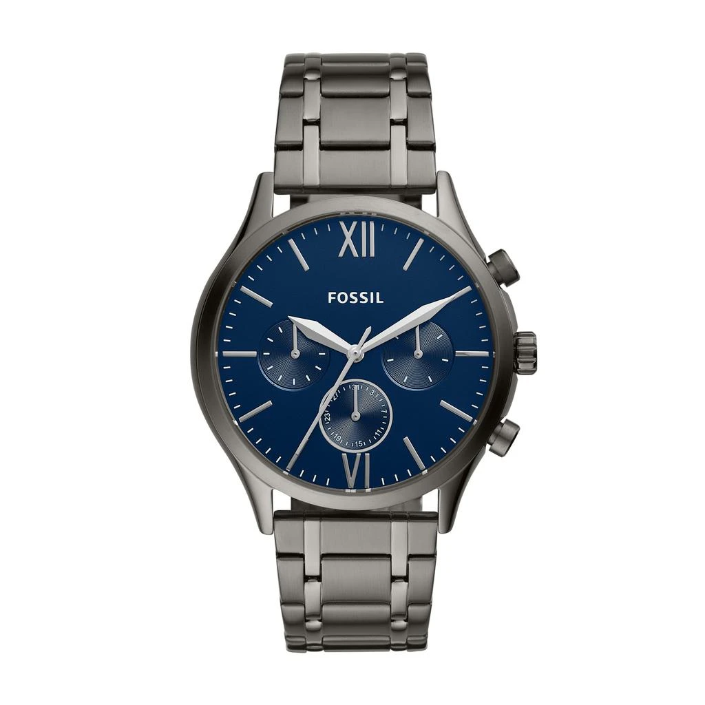 商品Fossil|Men's Fenmore Midsize Multifunction, Smoke-Tone Stainless Steel Watch,价格¥862,第1张图片