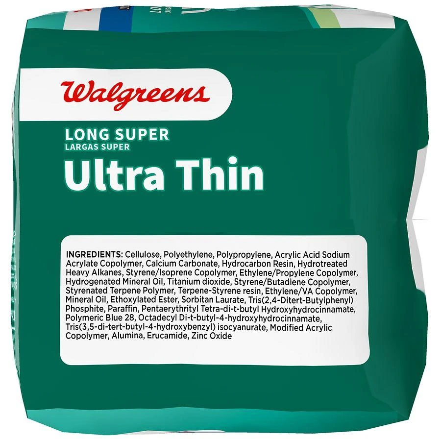 商品Walgreens|Ultra Thin Maxi Pads, Long Super, With Flexi-Wings Unscented, Size 2,价格¥23,第3张图片详细描述