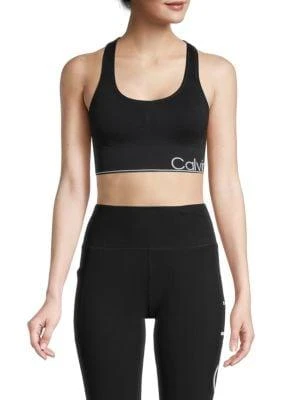 商品Calvin Klein|Stretch Logo-Adorned Sports Bra,价格¥204,第1张图片