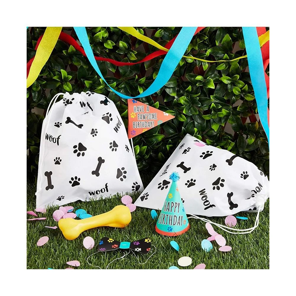 商品Blue Panda|Woof! Dog Birthday Party Supplies, Drawstring Gift Bags (10 x 12 in, 12 Pack),价格¥119,第3张图片详细描述