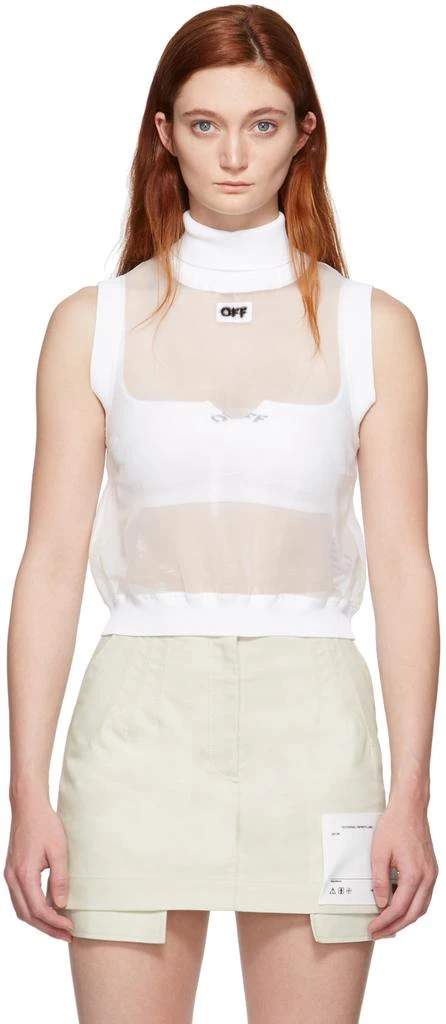 商品Off-White|White Cropped Tank Top,价格¥864,第1张图片