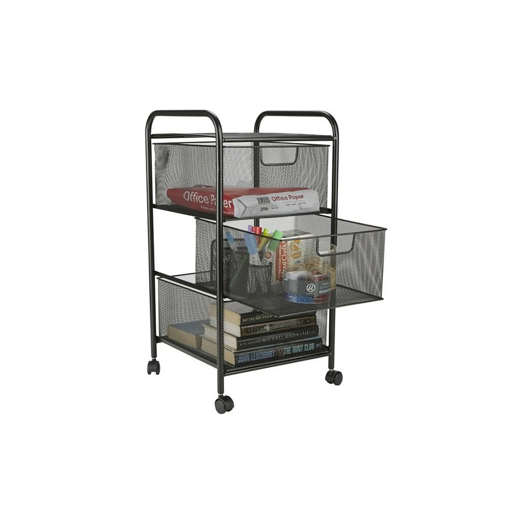 商品Mind Reader|3 Drawer Rolling Storage Utility Cart,价格¥950,第2张图片详细描述