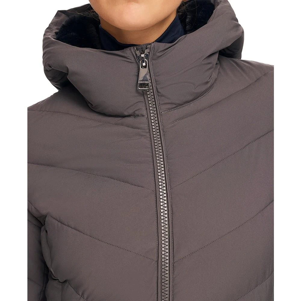 商品Calvin Klein|Women's Stretch Hooded Maxi Puffer Coat,价格¥1075,第5张图片详细描述