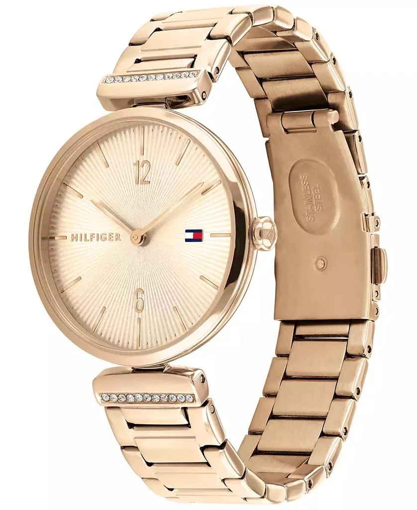 商品Tommy Hilfiger|Women's Carnation Gold-Tone & Crystral Bracelet Watch 34mm,价格¥815,第2张图片详细描述