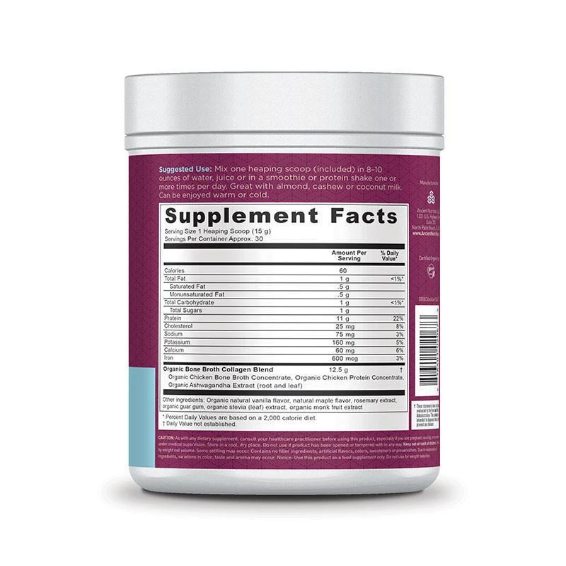 商品Ancient Nutrition|有机骨胶原蛋白粉 - 香草味,价格¥338,第4张图片详细描述