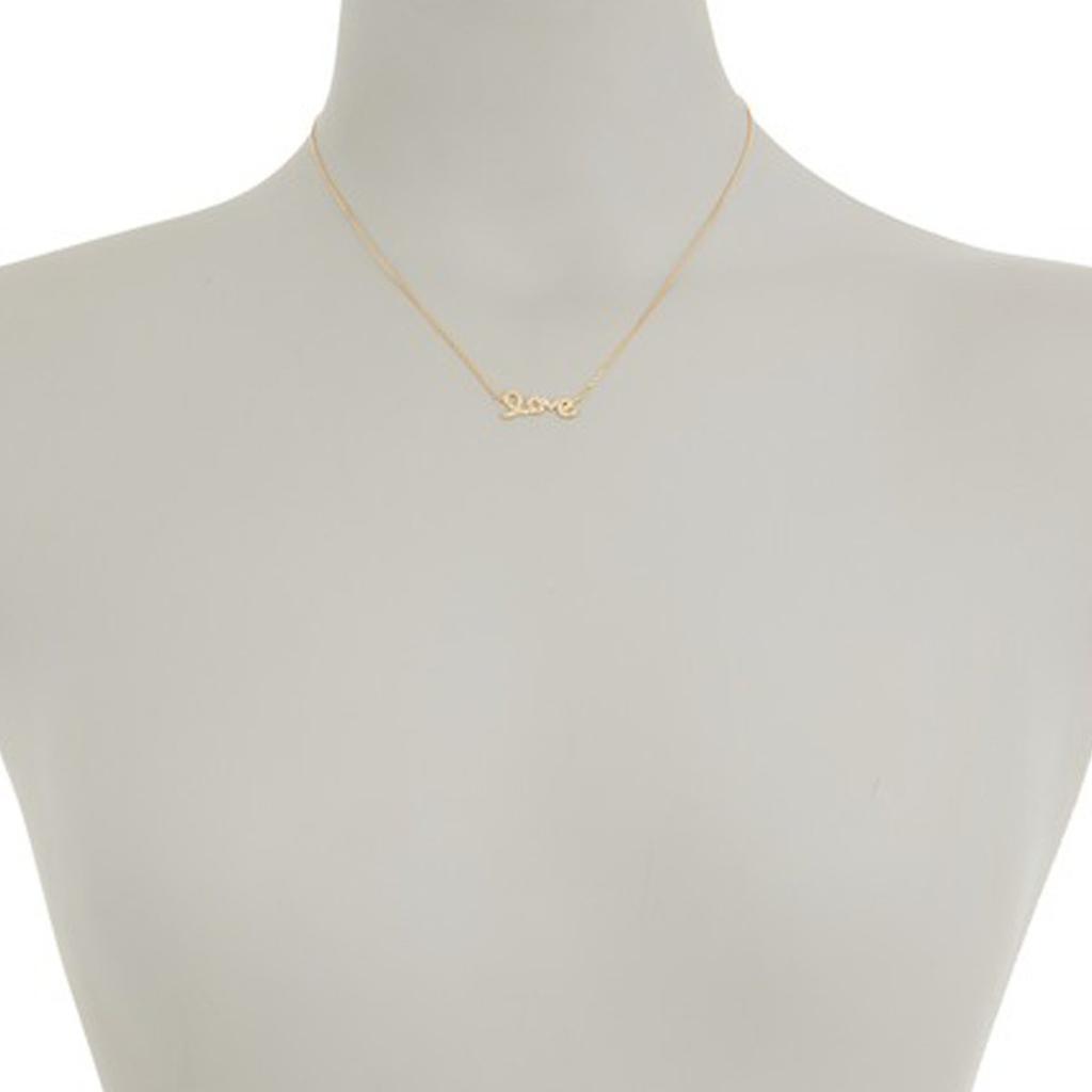 Adornia Cursive Love Necklace 14k Yellow Gold Vermeil Crystal商品第2张图片规格展示