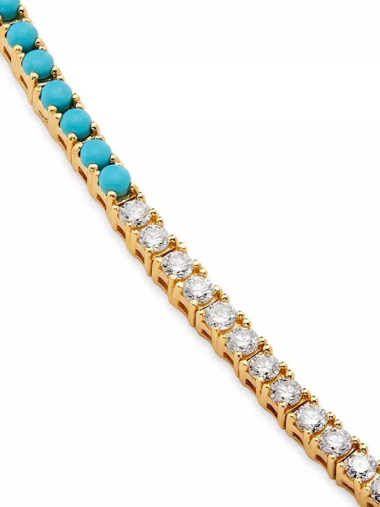 商品Saks Fifth Avenue Collection|14K Yellow Gold, 0.98 TCW Diamond & Turquoise Tennis Bracelet,价格¥20906,第4张图片详细描述