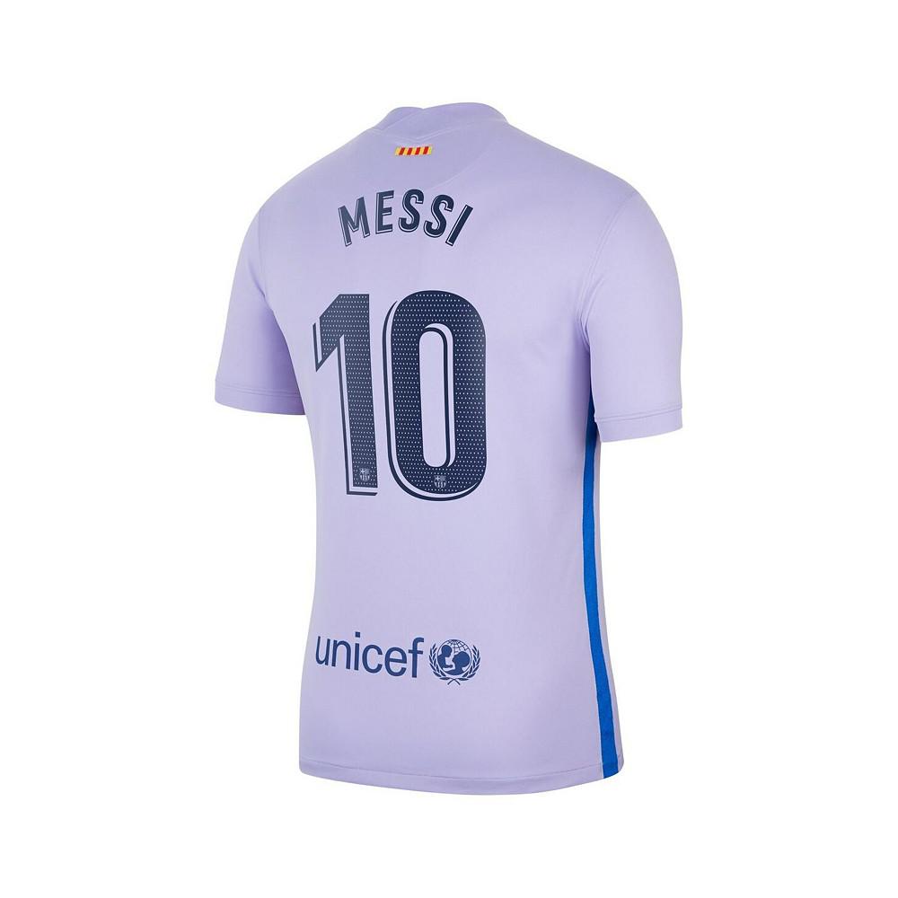 Men's Lionel Messi Purple Barcelona 2021/22 Away Stadium Replica Player Jersey商品第4张图片规格展示