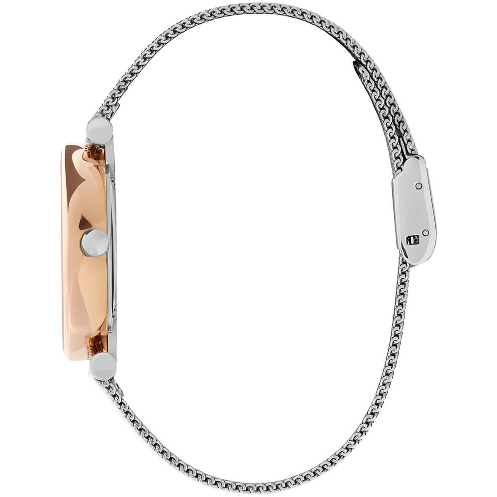 Women's T-Bar Silver-Tone Stainless Steel Mesh Bracelet Watch 32mm商品第3张图片规格展示